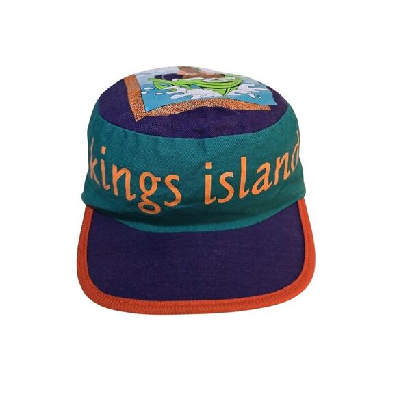 Vintage Kings Island Puffy Hat Scooby Doo Cartoon Boat 80s 90s Taiwan Cotton